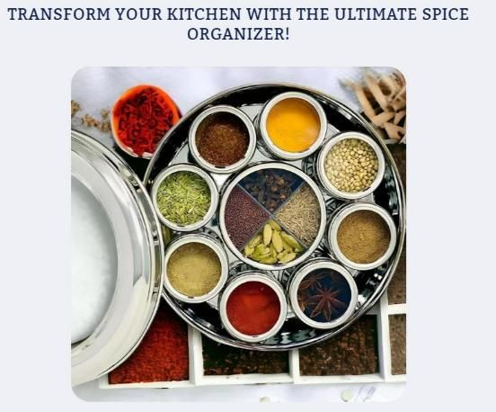 Kitchenware- 12 in 1 Stainless Steel Masala Box