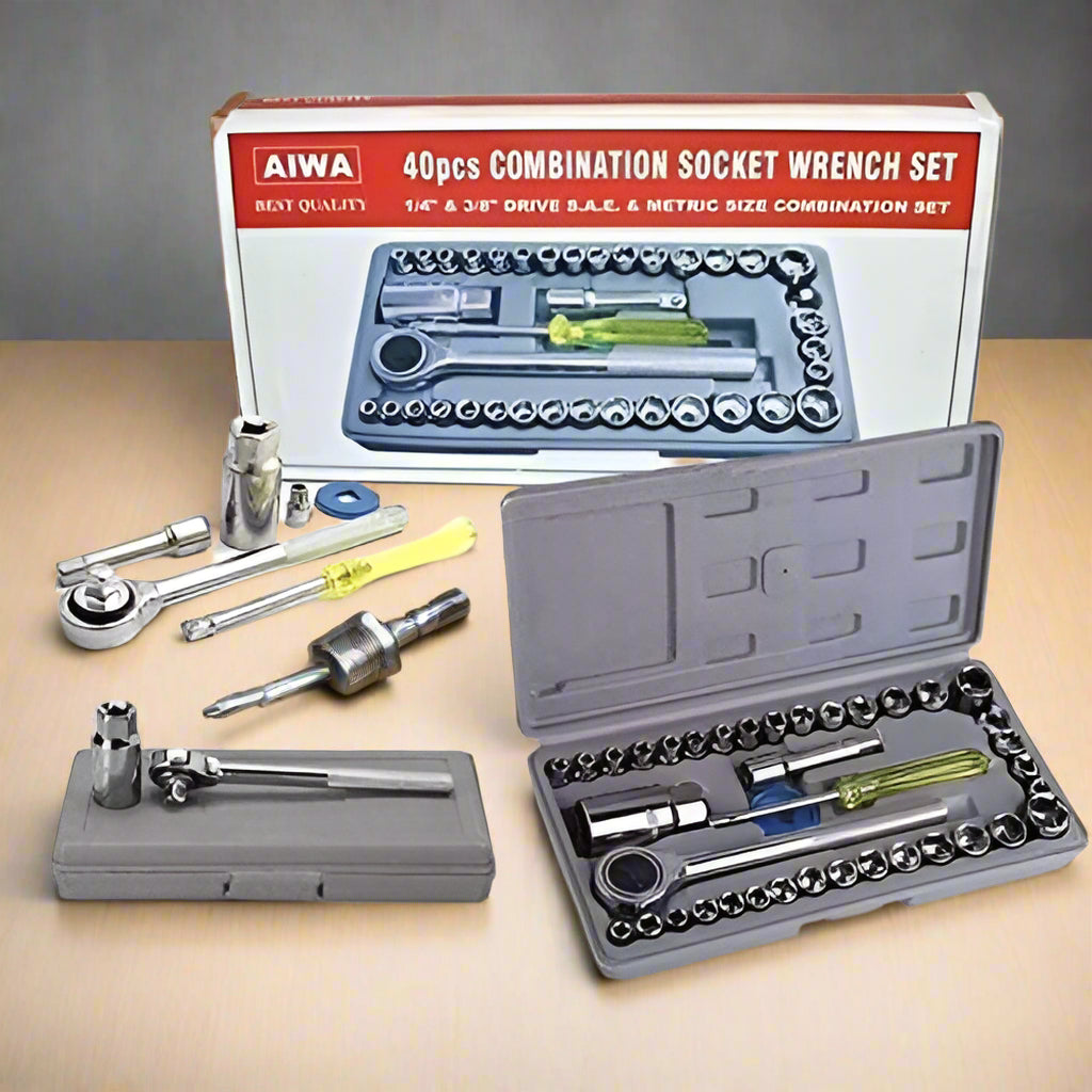 40 in 1 Pcs Multi-Purpose Socket Wrench Tool Kit for Repairing Socket Set